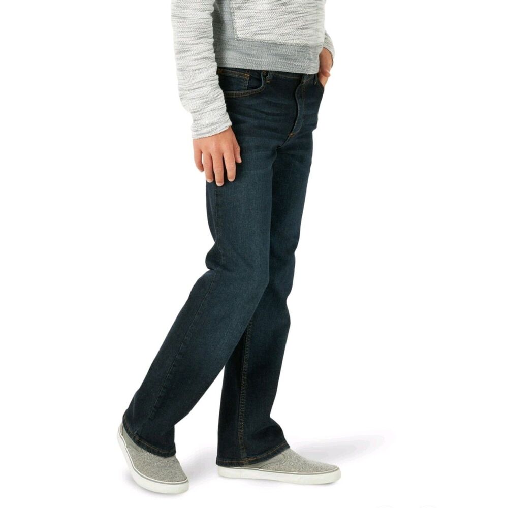Wrangler Boys Bootcut Denim Jeans, size 12 Slim & Husky Adjust-to-fit Waistband.